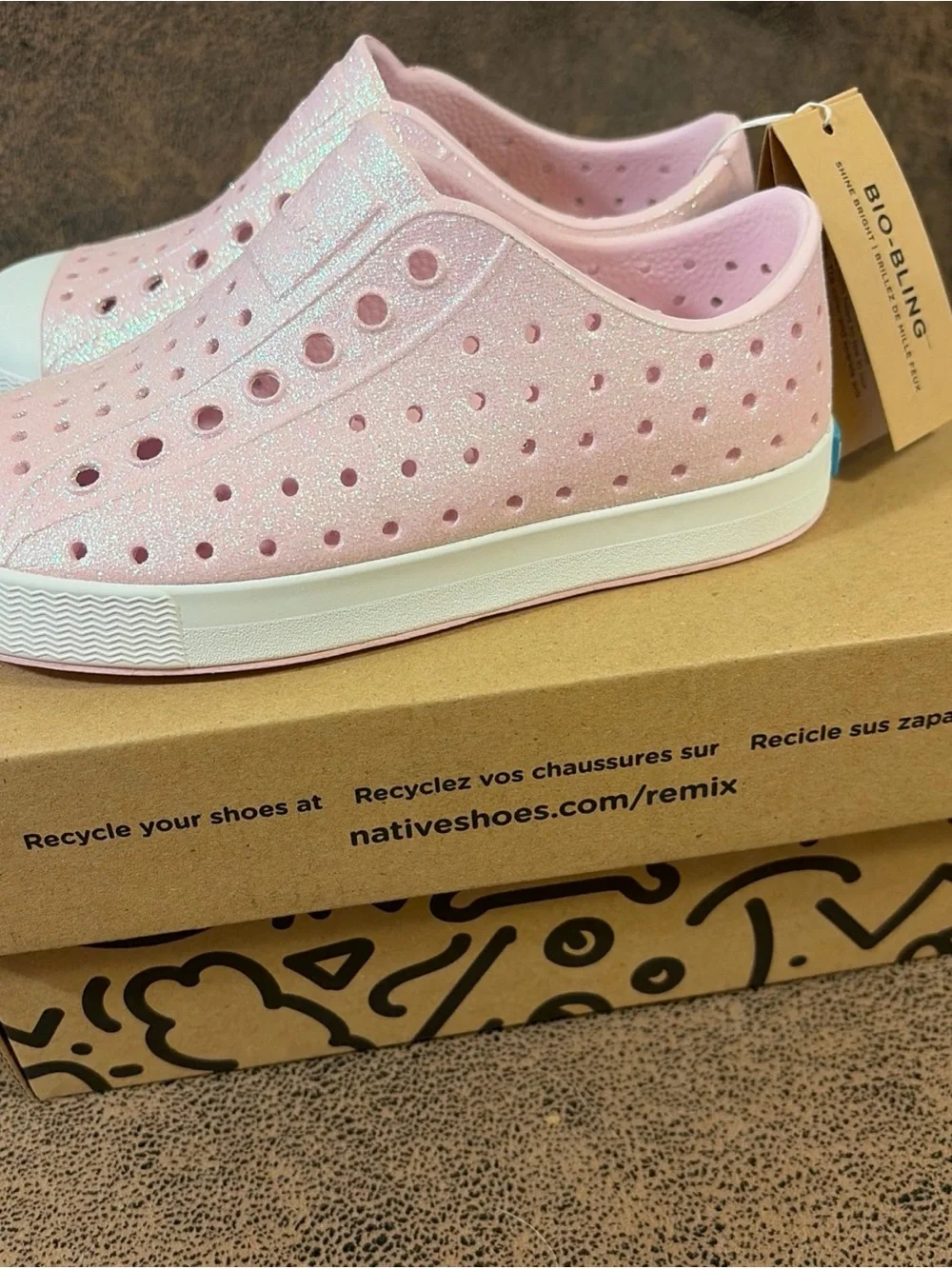 Native Shoes Unisex-Child Jefferson Bio-Bling Sneakers Size C10